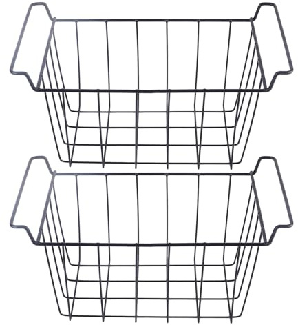 HAOHIZE Gefrierkörbe für Gefriertruhen, Gefrierschrank-Organizer, 2er-Pack, verstellbare hängende Tiefkühltruhen-Organizer, Gefrierdraht-Aufbewahrungskorb für Kühlschrankregale (39*20*20cm)