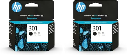 HP Inkjetpatrone 301, Refill Nein, 190, schwarz (Packung mit 2)