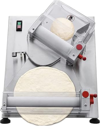 Commercial Pizza Dough Roller Sheeter, Max 16, Automatic Electric Pizza Dough Roller, Stainless Steel Adjustable Thickness Dough Machine, for Bakeries Pizzerias, Restaurants Kitchens,40cm