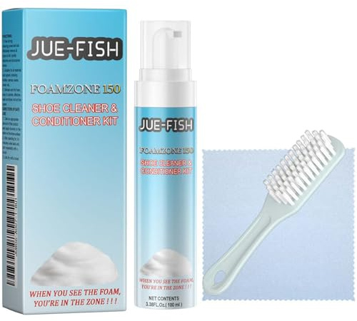 VNEUOL Shoe Cleaner Sneaker Cleaner with Brush and Towel,hoe Cleaning Kit for White Shoes, Leather, Knit, Boots, Canvas, Rubber suede shoe cleaner