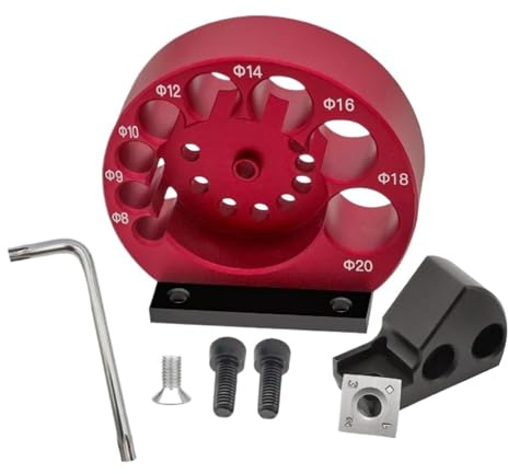 1 Set Di 8 Fori For Lame For Tasselli Regolabili O Lame In Carburo, Trapano Elettrico For Lavorazione Del Legno, Utensile Ausiliario For La Fresatura Di Tasselli Tondi.(Red)