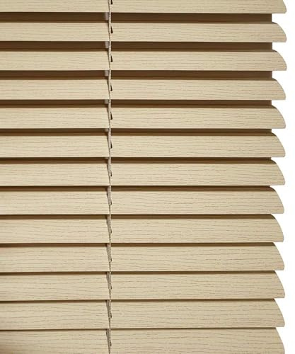 Persianas Venecianas Opacas de Aluminio Estor Plisado Impermeables Protección UV Interior Exterior Aislamiento Térmico Persiana Plegable para Oficina(Natural,100X120CM)