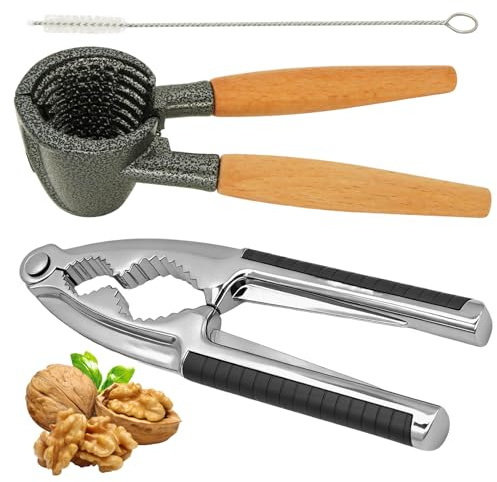 Ekukeon Nussknacker Walnüsse,3 er Set Nussknacker Walnussknacker | Multifunktionaler Walnuss-Knacker mit Rutschfestem Griff,für Haselnüsse Nüssen Walnüsse