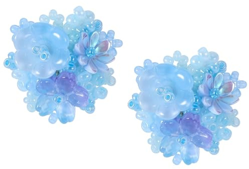 Generisk 0,9 i färgglada hortensia blomörhängen, kvinnors snygga pärlörhängen