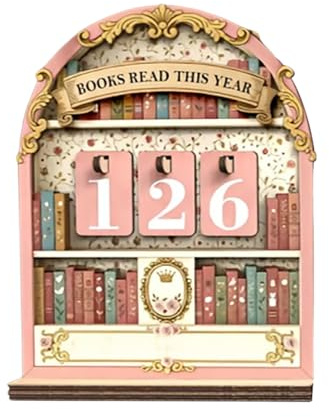 Segnale per libri Read This Year Tracker | Ornamento in legno per scaffale | Novità Book Tracker Journal Sign | Divertente decorazione per scaffali | Per casa, posto di lavoro, soggiorno, biblioteca