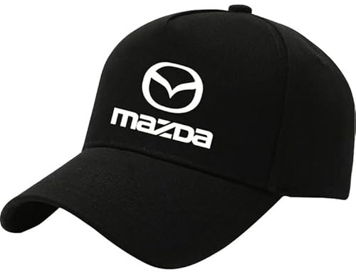 ONEMAJI Auto Logo Baseballkappe für Mazda 3 6 Miata MX-5 CX-3 CX-5 CX-9, Mütze Stickerei Cap Verstellbar Sonnenhut Sportmütze Outdoor Kopfbedeckung Schirmmütze Golfcap,Black