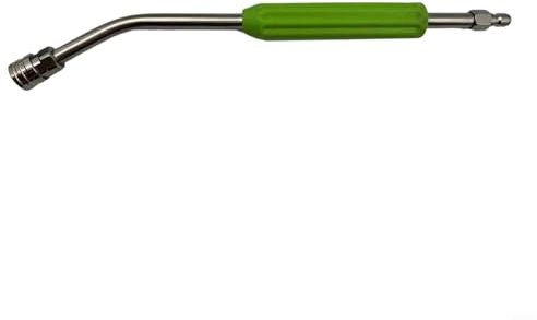 Estensione per idropulitrice in acciaio inox da 38 cm, 4000 PSI, compatibile con la maggior parte delle marche per grondaie, tetto, ponte del veicolo, argento (asta curva)