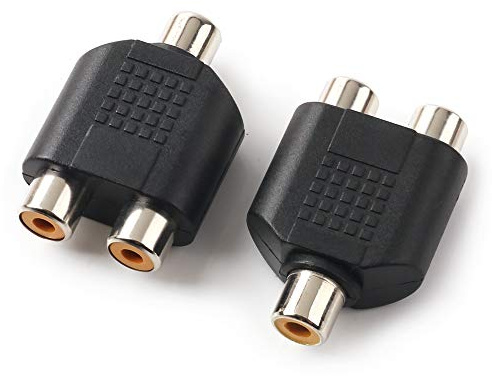 NANYI RCA Femelle À Deux Têtes Audio, Adaptateur Stéréo Interconnexion Double F, 2 Packs