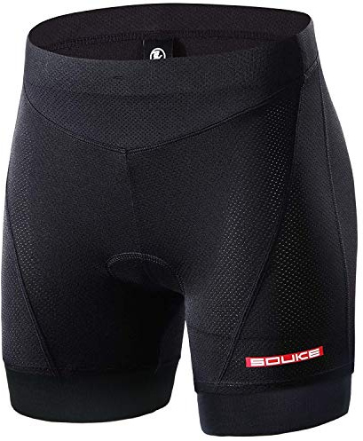 Souke Sports Pantalon Corto Ciclismo Mujer 4D Acolchado, Pantalones Corto Bicicleta Mujer, Pantalones Cortos De Ciclism Transpirables Antideslizante
