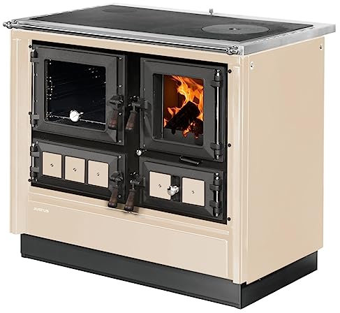 Justus 1896 41 Rustico-90 2.0 Küchenofen Stahl, Creme, Backfach links