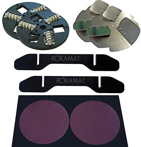 Rokamat Premium-Paket Tapetenentfernung - Bestehend aus Perforierscheiben, Schabeteller, Gleitschienen, Schärfplatte