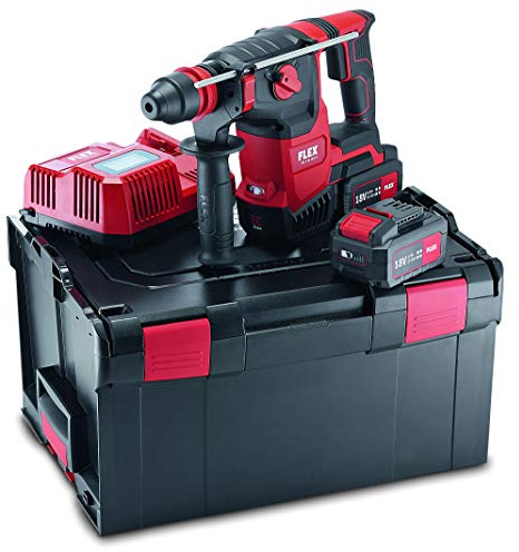 Flex Akku Kombi-Bohrhammer CHE 2-26 18.0-EC/5.0 Set (Borhammer 18V, 5 Ah, 2,6J, Leerlaufdrehzahl 0-980 /min, Leerlaufschlagzahl 0-4350 /min, SDS-Plus) 478474