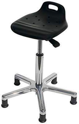 Stehhilfe mit PU Sitz, Aluminium-Fußkreuz, Gleiter