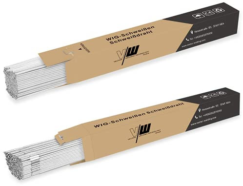 WIG Schweißstäbe - Schweißdraht - Schweißzusatz - ER308Si Edelstahl hochlegiert - Ø 1,6 + 2,4 / Länge 500 mm/je 1 kg - VECTOR WELDING