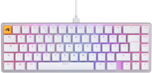 GLORIOUS GMMK 2 (65%) Mechanische Tastatur, Fox, UK in Weiß | Aluminiumoberfläche für Biegsteifheit, Hot-Swap, Tastenweise RGB-Beleuchtung & Doubleshot-Kappen, PC-Gaming auf hohem Niveau