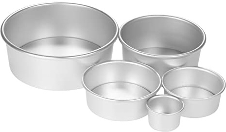 DUO ER 5 stücke Kuchenformen Aluminiumlegierung Runde Pudding Käseform Set mit Abnehmbarer Unterkuchen Backpfanne
