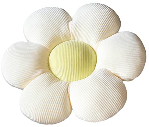 STAR FIRE Blumenkissen, blumenförmige Wurfkissen, Blumenbodenkissen, Zierkissen, Stuhlkissen Zierkissenbezüge Raumdekoration Plüschkissen für (55cm (21.65inch), Beige/Green)