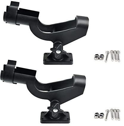 ZONADAH Pack of 2 Fishing Rod Holder 360 Degree Adjustable Rotation Base Screws with 2 Mounting for Boat Kayak Fishing Boat Accessories for Attaching to Boat Rails Adjustable Fishing Rod Rack