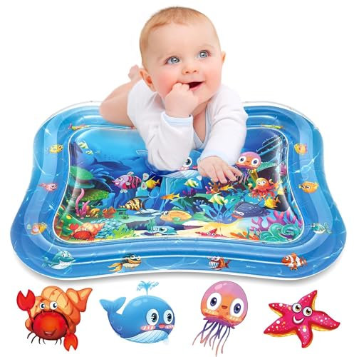 Infinno Wassermatte Baby Wasserspielmatte Spielzeug, Spielmatte Baby für 3 6 9 Monate Blauer Ozean