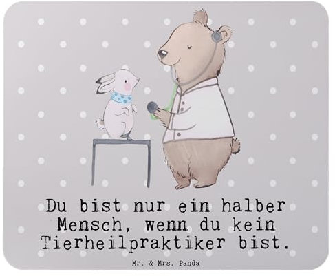 Mr. & Mrs. Panda Mousepad Tierheilpraktiker Herz - Geschenk, pc, Mauspad, Laptop, Mausunterlage, Mausmatte