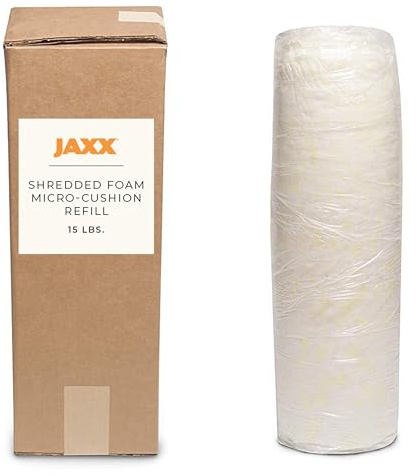 Jaxx Premium Grade Shredded Foam Filling - Refill for Pillows, Bean Bag Chairs, Dog Beds, and Cushions, 15 LB