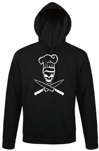 shirt84 Sweat à capuche avec tête de mort et couteau pour homme, Noir , XS