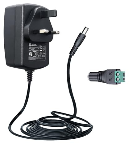 ANLINK 12V 3A/3000mA 1.8M Long Power Supply Adapter, AC 100-240V to DC 12V 3A 36W Switching Adapter 5.5x2.1mm Wall Transformer Plug with Screw Terminal Connector, UKCA Certified