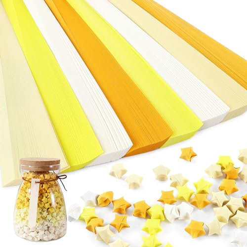 Strisce di Carta per Stelle 1080pcs Strisce di Carta con Stelle Portafortuna Ecologica Origami a Forma di Stella Non Odore Fai da Te Star Origami 21.7x1cm Per La Scuola L'artigianato Fai da Te