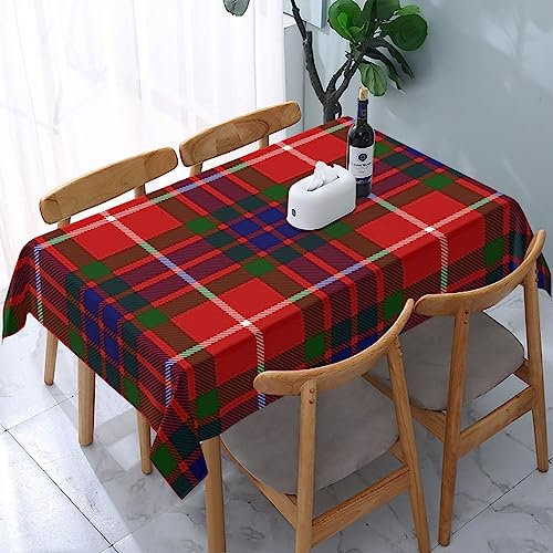 Tischdecke, rechteckig, Fraser-Schottenmuster, Rot, Blau, Grün, Lila, kariert, Polyesterstoff, wasserabweisend und knitterfrei, Tischdecke für Küche und Esszimmer, Tischplatte 137,2 x 182,9 cm (4–6