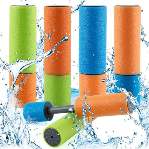 6 Piezas Pistola de Agua para Niños, ZoneYan 15cm Pistola de Agua de Espuma EVA, Pistola de Agua de Juguete para Piscina, Jardín, Playa, Juego al Aire Libre