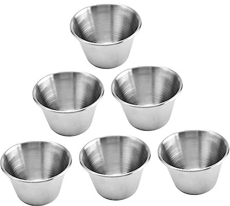 Cabilock 6 Pièces Saucière En Acier Inoxydable Plats À Épices Bols À Tremper En Acier Inoxydable Ramequin En Acier Inoxydable Tasses À Sauce Tomate Mini Tasses À Condiments Petits Bols À