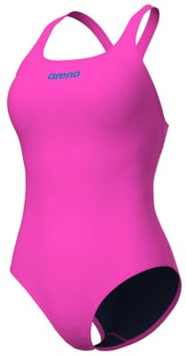 Arena Solid Swim PRO Team Costume Intero Donna, Costume Donna ad Asciugatura Rapida, Costume da Bagno Sportivo in Tessuto MaxLife Eco con Massima Resistenza al Cloro e Protezione UV UPF 50+