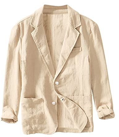 Affari Casual Suit Giacca Uomo Vestibilità Allentata Moda Tinta unita Singolo Strato Vestito Top Teen Abiti Giovani Uomini, cachi, M