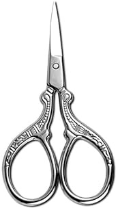 Wisafory Kranschere Edelstahl Stickschere Vintage Stil Nähschere Schönheitsschere Spitze Schere Bastelschere für Stickerei,Haarschnitt, Heimwerken, Basteln und Täglichen Gebrauch Silber Retro