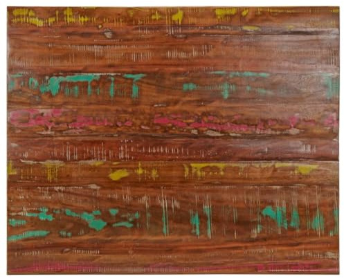 vidaXL Tischplatte, Holzplatte Rechteckig, Massivholzplatte für Tisch Esstisch Couchtisch, Ersatztischplatte, 100x80x2,5cm Altholz Massiv