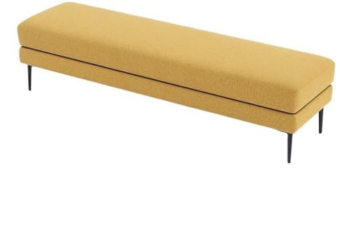 guiling-1986 Sitzbank für Schlafzimmer Nachttischhocker, Stoff-Wickelhocker, Wohnzimmer, dekorativer Sofahocker, modernes, einfaches Schlafzimmer, helle Luxusbank Bettbank(Yellow,100 * 50 * 43cm)