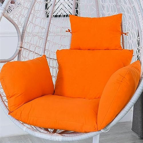 Fauteuil suspendu en rotin avec appui-tête de style moderne Orange Grand siège Utilisation intérieur/extérieur