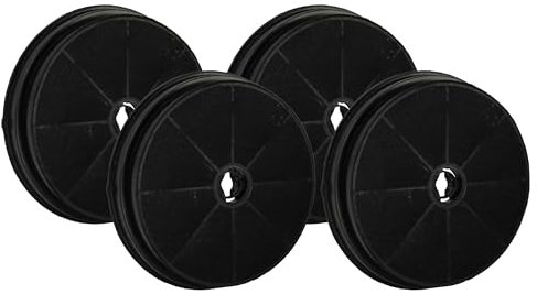 vhbw 4x Filtres à charbon actif compatible avec Rosieres SED65XE, KTR90XE, KTR110XE, KTR110X, KT90PE, KT90PA, KT90BLE hotte aspirante - 19 cm