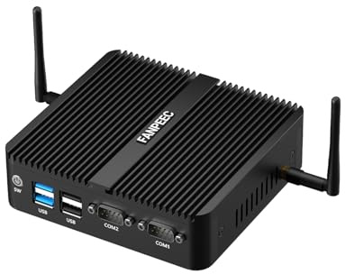 FANPEEC Mini PC sans Ventilateur N100 8Go DDR4 128Go MSATA SSD, PC Industriel Win11 Pro/Linux, Triple écran 4K, 2xLAN, 4xUSB, WiFi6 BT5.2, TPM2.0, Fanless PC pour Serveur Professionnel/Domestique