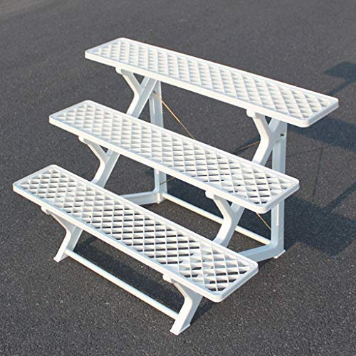 KWMAEEUID Mehrfach-Pflanzenständer, Blumenregal, japanischer Balkon-Pflanztopfständer, Kunststoff-Blumenregal, T-Stufen-Terrassen-Blumenregal, Blumenständer, Pflanzendisplay RDZ