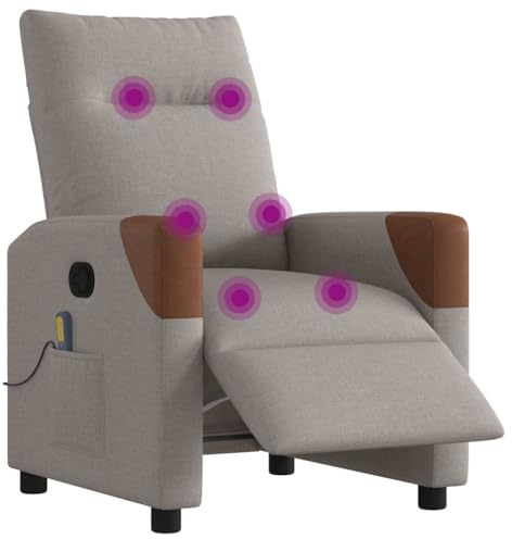 vidaXL Elektrisk massagefåtölj taupe tyg