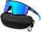 MELLIEX Sport Sonnenbrille Herren Damen, Polarisiert Fahrradbrille, UV400 Schutz Laufbrille, HD Ansicht Rutschfeste Schnelle Brille für MTB Rennrad Radfahren Laufen, Blau