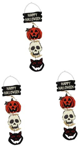 Zerodeko 3 STK Halloween-dekorativer Türbehang Magnetmaske Spezielle Warmwasserbereiter Türschild Dekoration Kreis Haupttischdekoration Feuchtigkeitsmaske Schmuck-Organizer Für Männer Holz