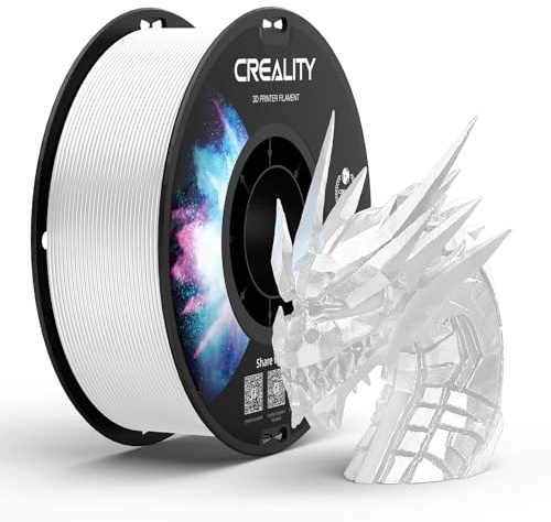Creality PETG Filament 1,75 3D Druckerfilament:Hervorragende Zähigkeit Hohe Präzision Maßgenauigkeit +/- 0,02 mm, 1kg Spule (2,2 lbs) Passend für Die Meisten FDM-3D-Drucker,PETG weiß
