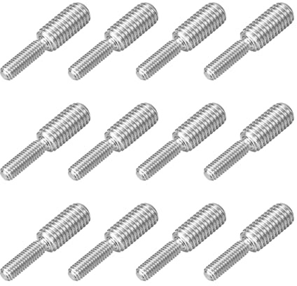 QUARKZMAN M6x20mm a M10x20mm Barre Filettate a Doppia Estremità, 12Pz Vite a Doppio Filetto In Acciaio Inossidabile 304 Bulloni a Doppia Testa per Montaggio Mobili Macchinari Fissaggio