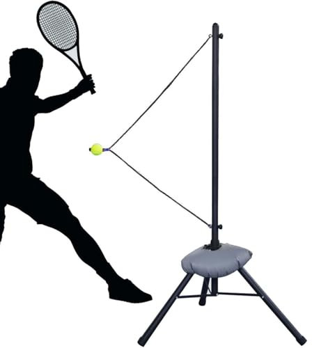 Tennisträningsrebounder, lång tennistränare/träningsutrustning med vattenviktad väska, självträningsverktyg for swingbackhand, högt tennissjälvträningsverktyg/tennistränare for vuxna