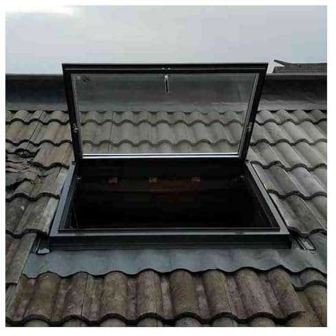 GLFNB Puits de lumière pour Toit ouvrant, Grande fenêtre d'accès au Toit avec Double vitrage et Panneau de Drainage, Installation sur terrasse pour Couloir, Grenier, escalier, Garage (91,4 x 91,4
