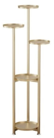 Grand support doré pour plantes intérieur/extérieur - Étagère d'angle pour plusieurs pots de fleurs - 100 cm - Pour décoration de maison et de jardin