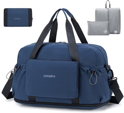 SPAHER 50L Expanderbar Handbagage Resväska 55x40x23 Lufthansa Wizzair Stor Vikbar Duffelväska Flygplan Undersäte Kabinväska Overnight Dam Herr Sportväska Gymväska Weekendväs med Sminkväska