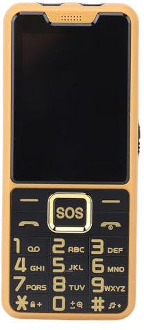 Cuifati Big Button Phone Enkel Att Använda Mobiltelefon Senior Mobiltelefon 2,6 Tum HD Shatterproof -skärm med Ficklampa SOS Stora Taktila Nycklar för äldre (Guld)